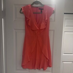 BCBG Ruffled Mini Dress in Pink
